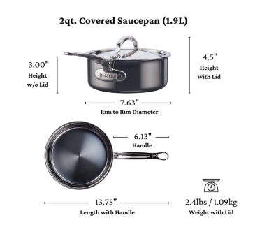 NanoBond Stainless Steel 2qt Covered Saucepan