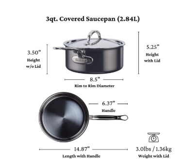 NanoBond Stainless Steel 3qt Covered Saucepan