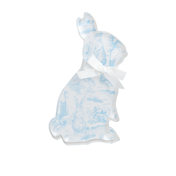 Vertical Blue Toile Bunny