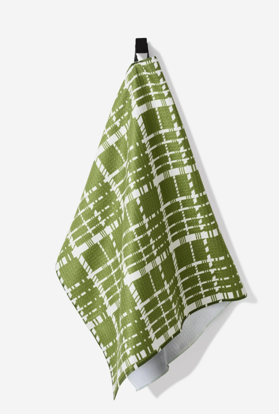 Green Plaid Tea Towel- Geometry
