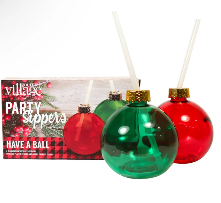 Gourmet Du Village Glass Ornament Sippers