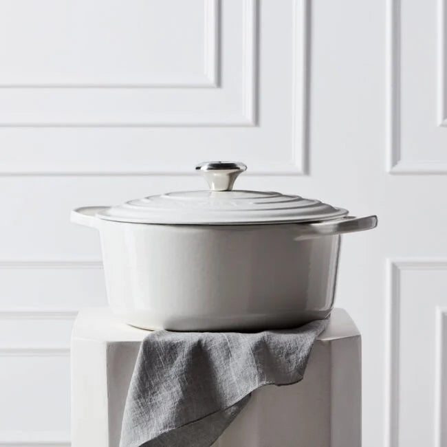 Le Creuset 5.5 Quart Round Dutch Oven in White