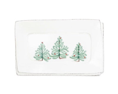 VIETRI Lastra Holiday Small Rectangular Tray