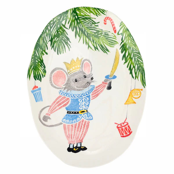 VIETRI Nutcrackers Mouse King Medium Oval Platter