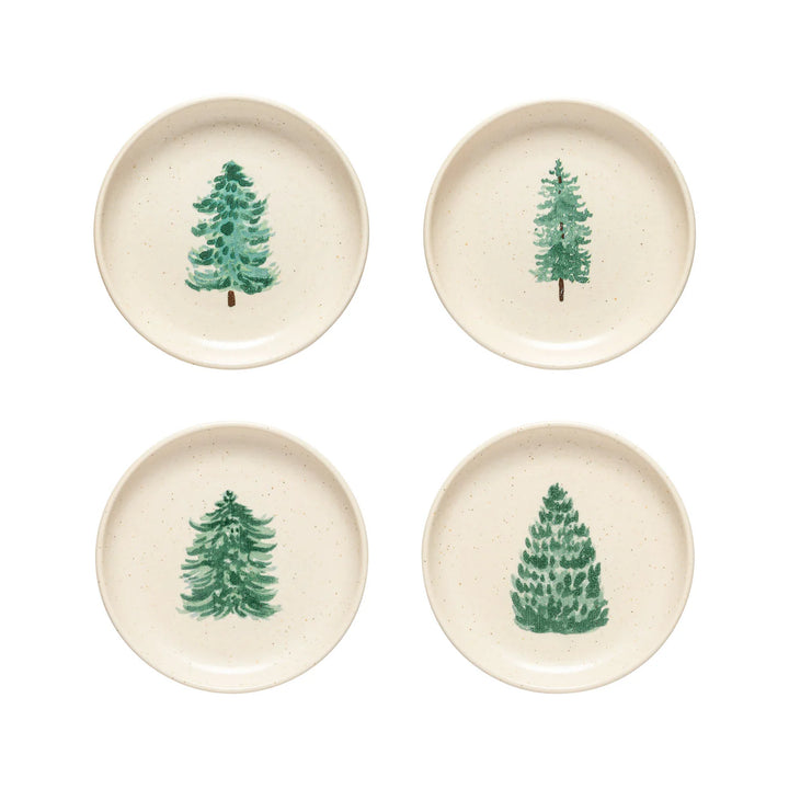 Casafina Pacifica Set of 4 Appetizer Plates - Christmas Tree Design