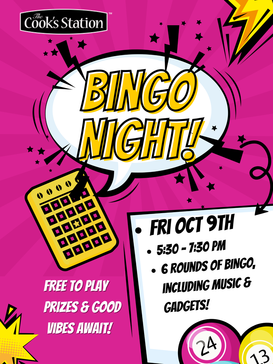 Bingo Night 10/9/2026 5:30pm