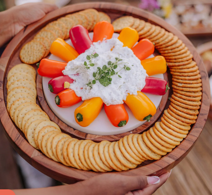 Acacia Platter with Marble Cheeseboard