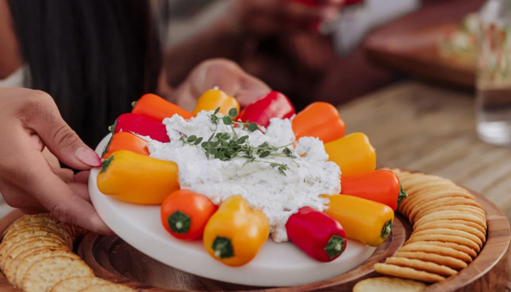 Acacia Platter with Marble Cheeseboard