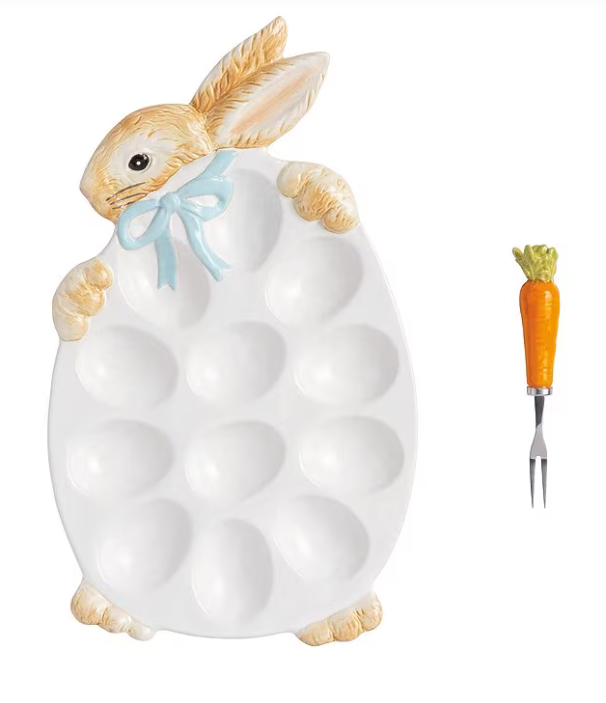 Bunny Deviled Egg Platter Set