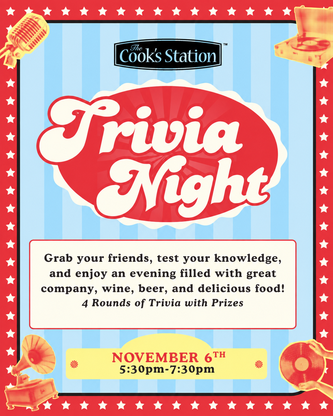 Trivia Night 11/6/2026 5:30pm