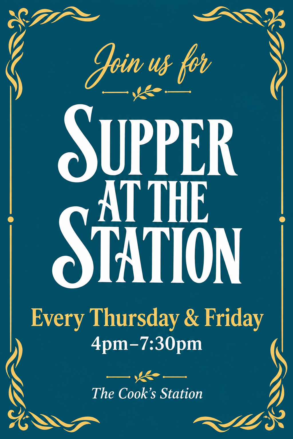 Supper at the Station 11/12/2026 4pm