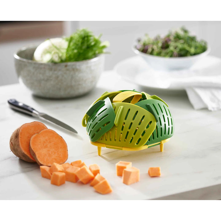 Joseph Joseph Bloom Folding Steamer Basket, Green