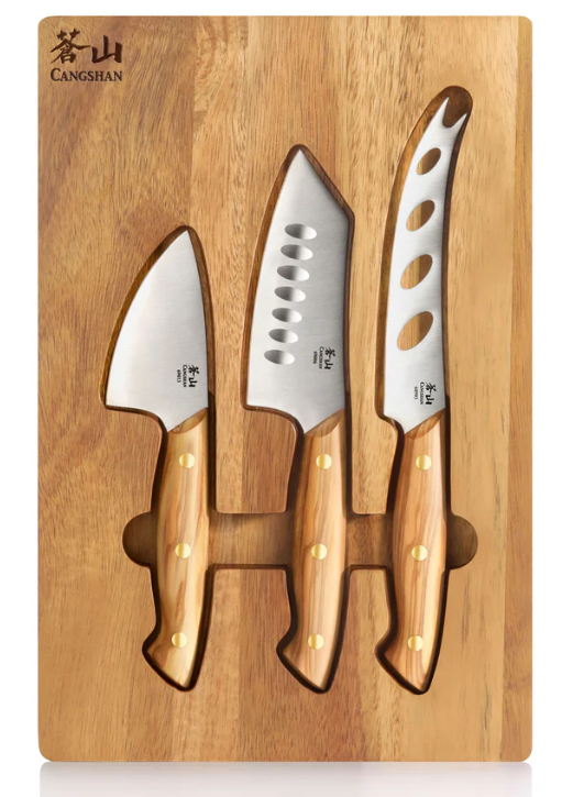 3-Piece Acacia Wood Cheese Knife Set