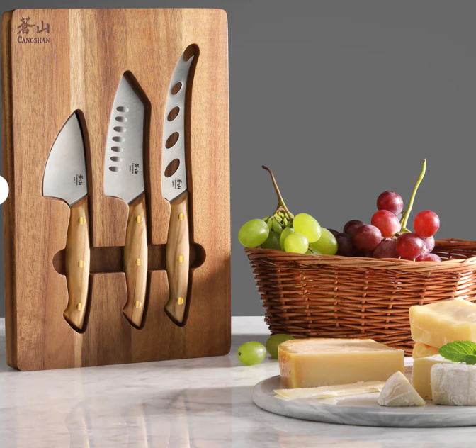 3-Piece Acacia Wood Cheese Knife Set