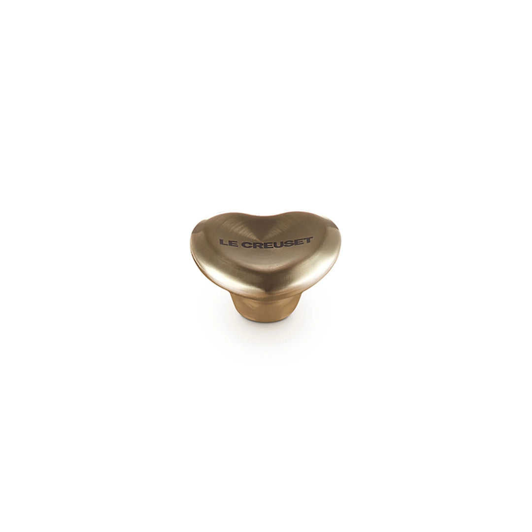 Le Creuset Light Gold Heart Knob, Medium (47mm)