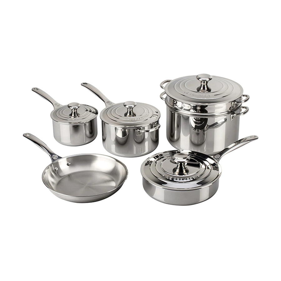 Le Creuset Signature Stainless Steel 10-piece cookware set