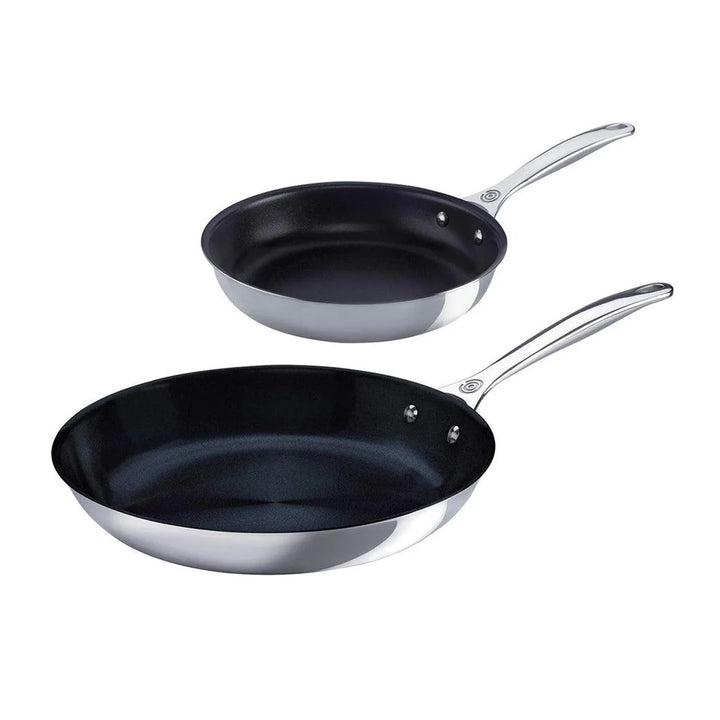 Le Creuset Signature Stainless Steel 2-Piece Fry Pan Set, 8" & 10"