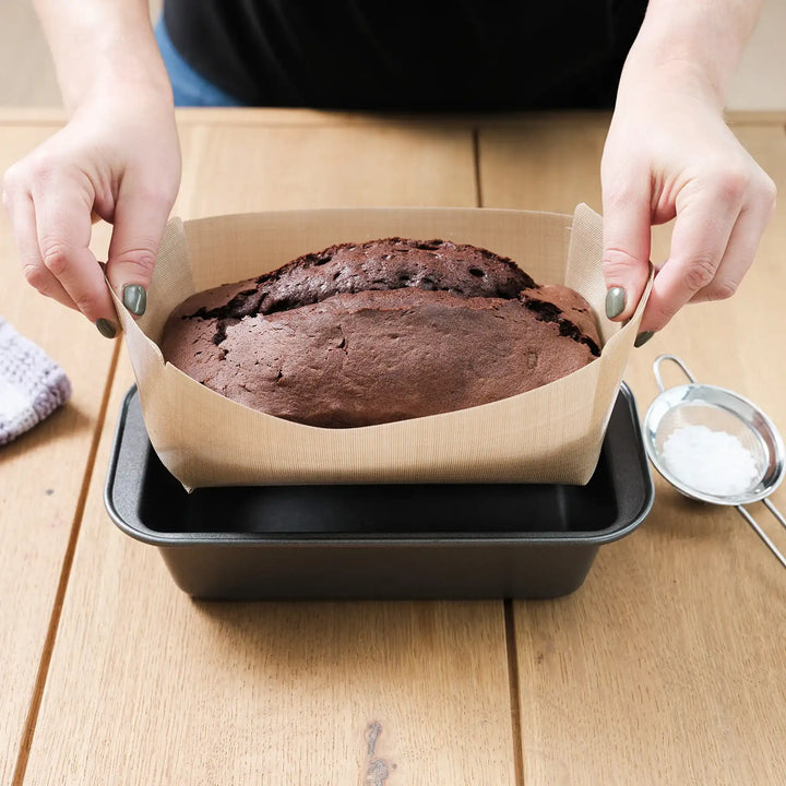NoStik Silicone Loaf Pan Liner, Brown