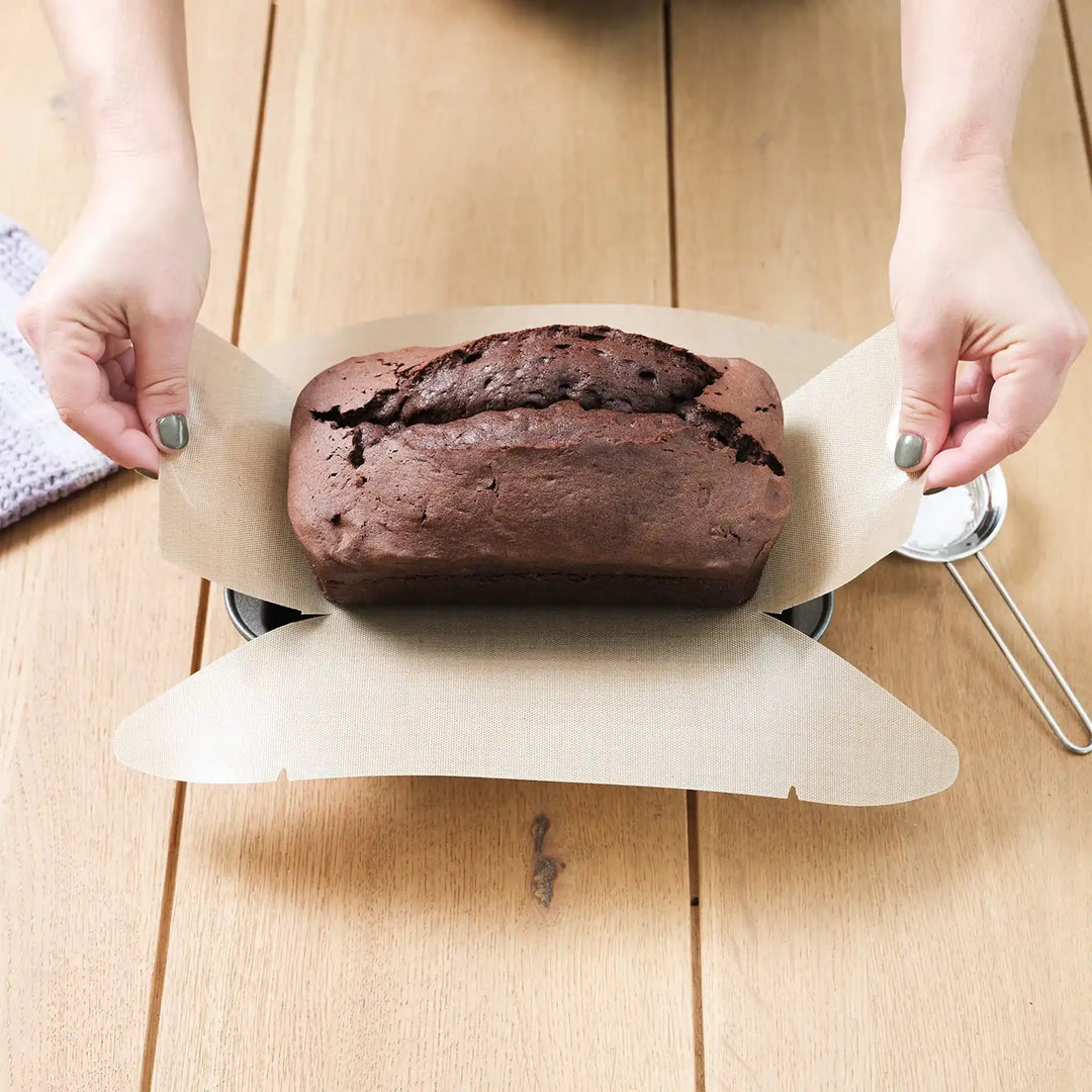 NoStik Silicone Loaf Pan Liner, Brown