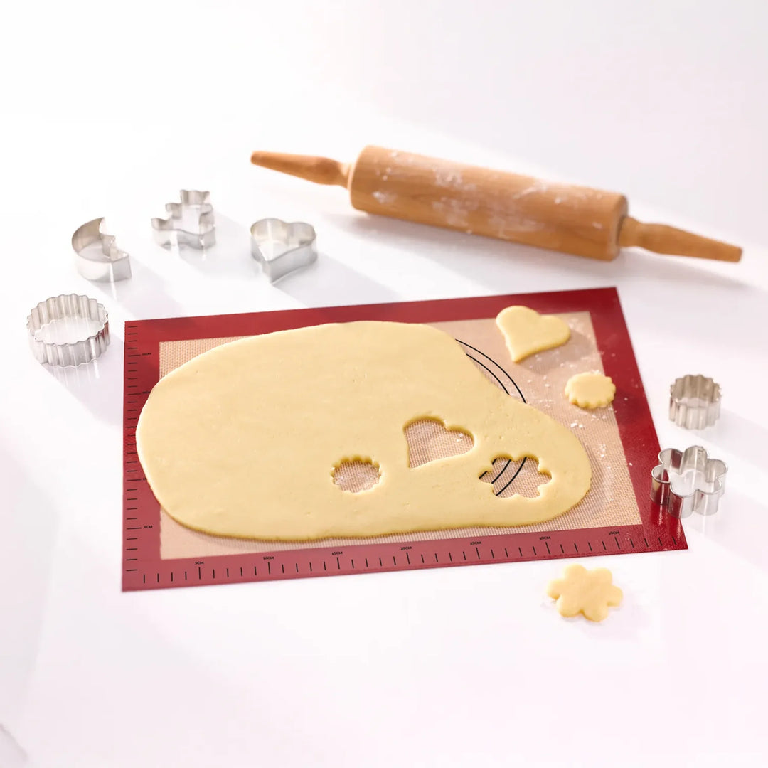 NoStik Silicone Prep & Roll Baking Mat, 15 x 23 Inch, Red