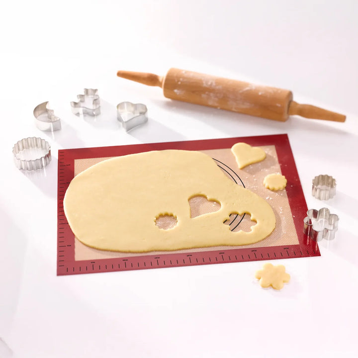 NoStik Silicone Prep & Roll Baking Mat, 15 x 23 Inch, Red