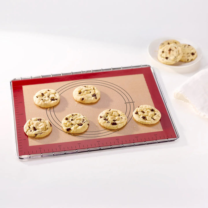 NoStik Silicone Prep & Roll Baking Mat, 15 x 23 Inch, Red