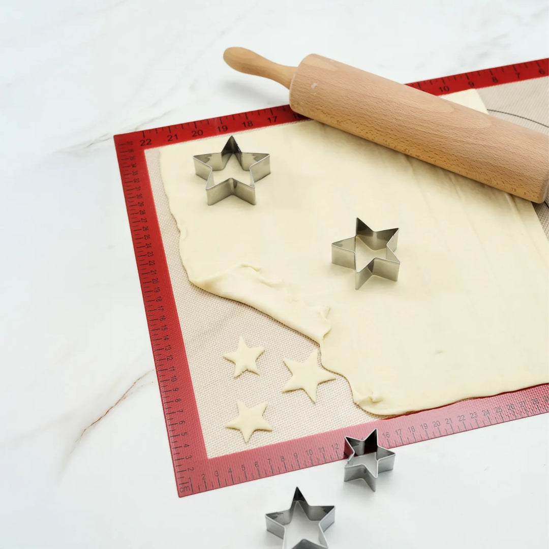 NoStik Silicone Prep & Roll Baking Mat, 15 x 23 Inch, Red