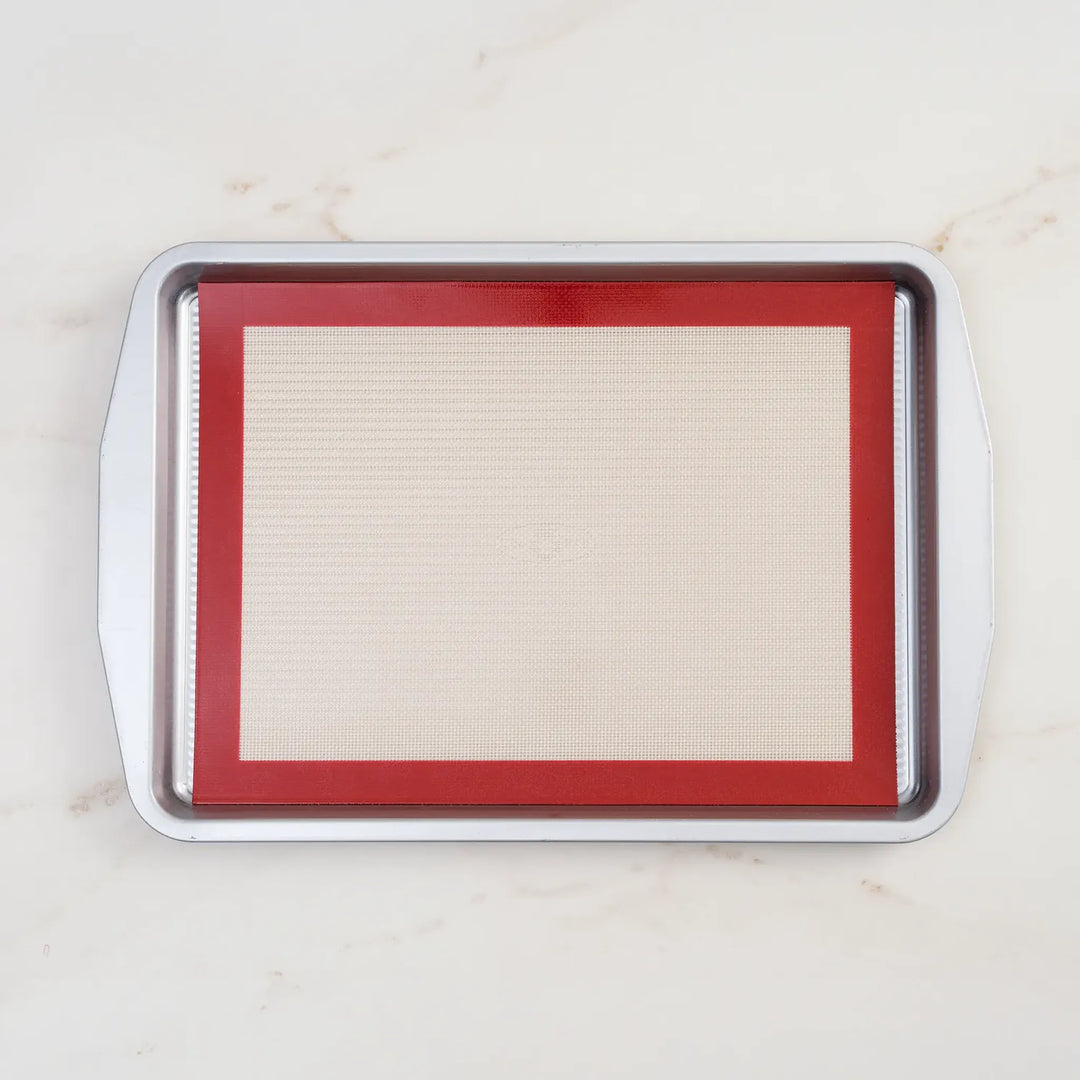 NoStik Silicone Quarter-Sheet Baking Mat, 9 x 11.75 Inch, Red