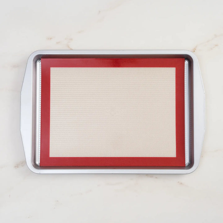 NoStik Silicone Quarter-Sheet Baking Mat, 9 x 11.75 Inch, Red