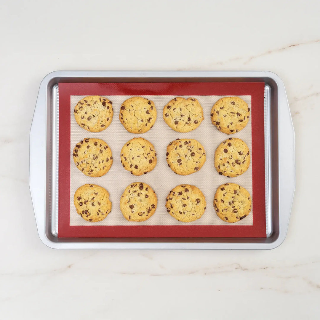 NoStik Silicone Quarter-Sheet Baking Mat, 9 x 11.75 Inch, Red