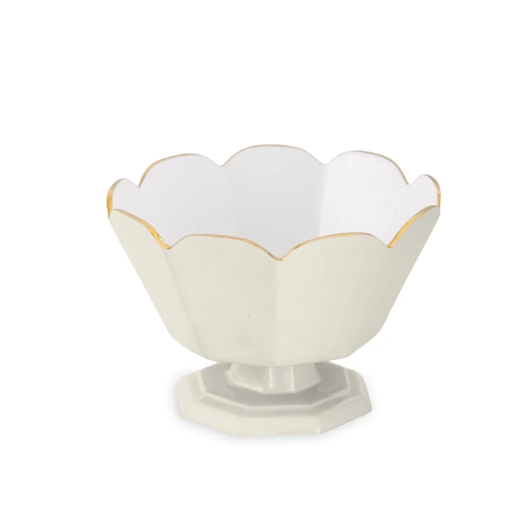 Encanto Pedestal: Cream & White- Beatriz Ball